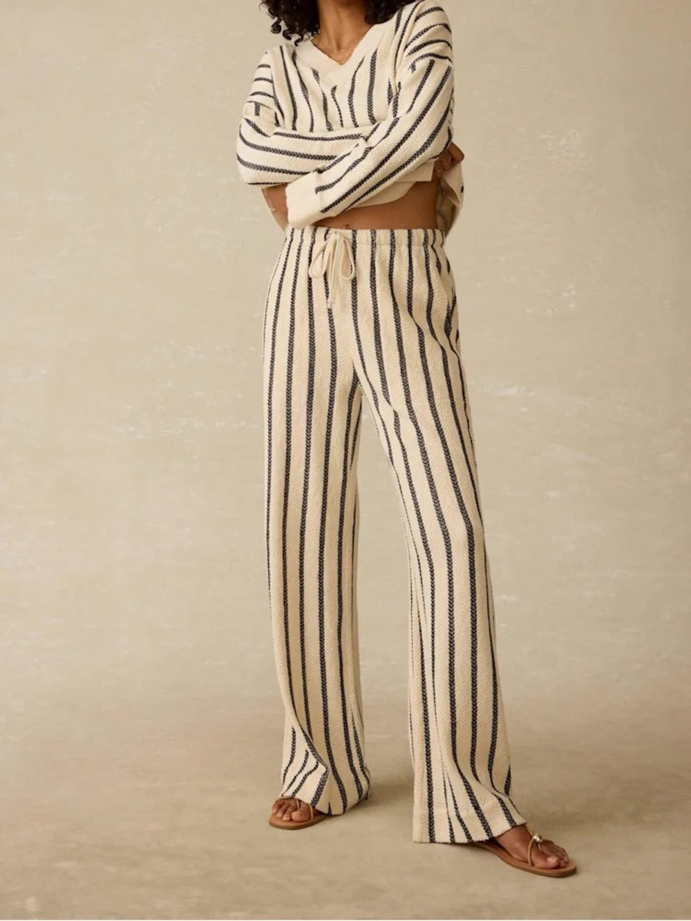 Laidback Dockside Pant - Cream/Navy